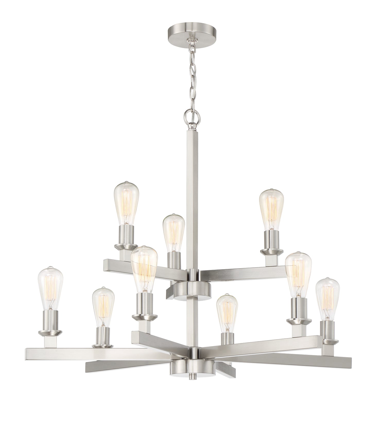 53129-BNK - Chicago 9 Light 34" Wide Chandelier - Brushed Nickel