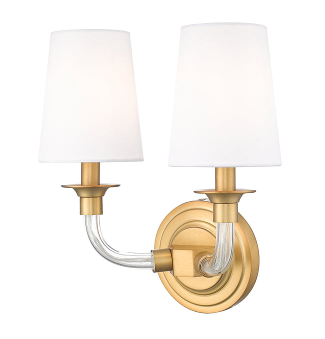 1950-2S-RB - Katerina 2 Light Wall 13" Sconce - Rubbed Brass