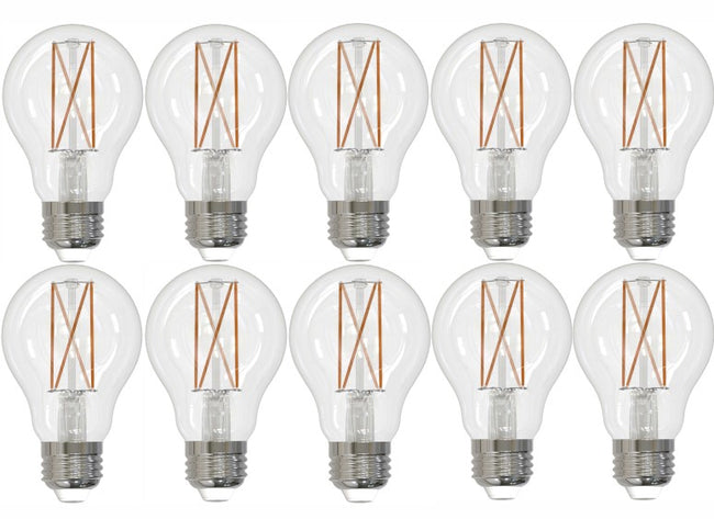 776214 - Dimmable Clear A19 LED Light Bulb - 7.6 Watt - 3000K - 10 Pack