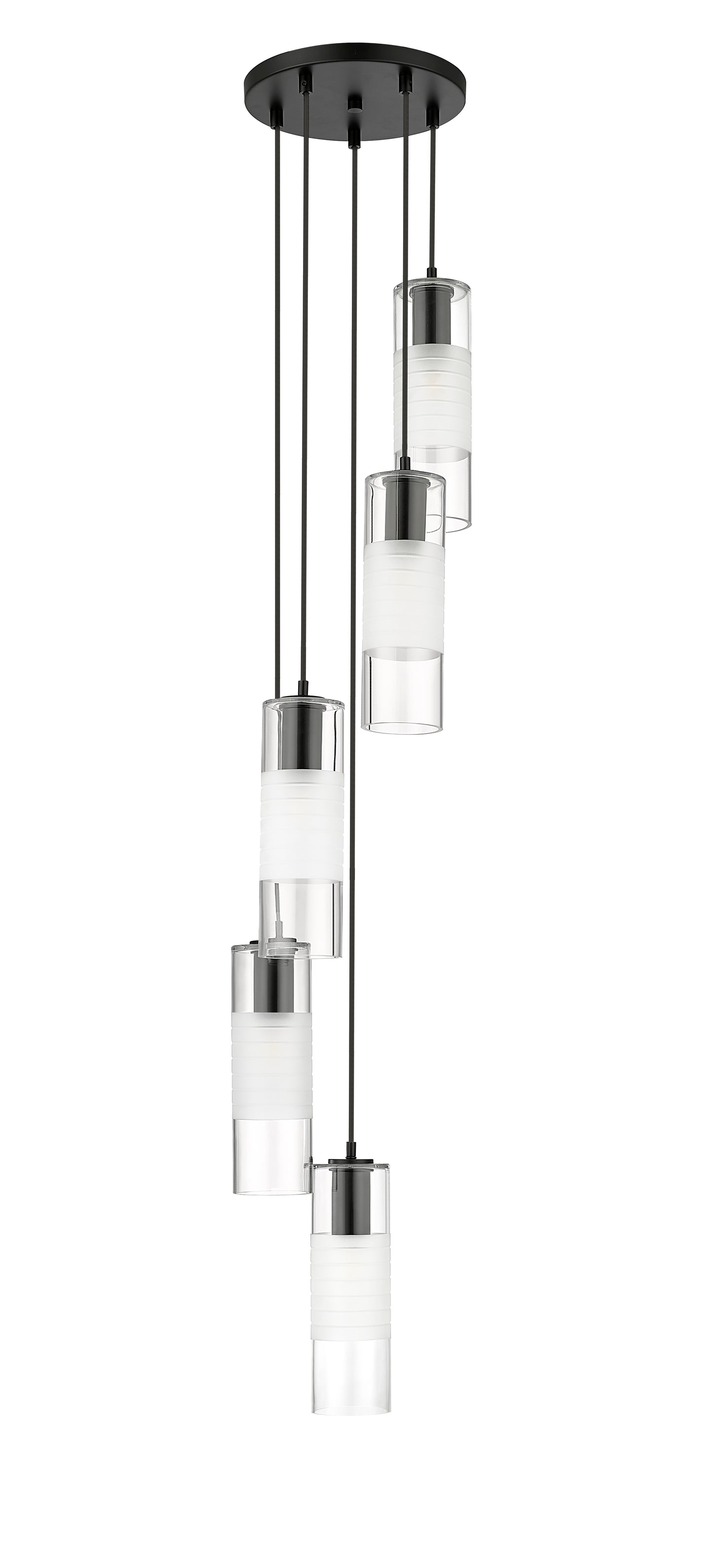 824P-5R-MB - Alton 5 Light 12" Chandelier - Matte Black