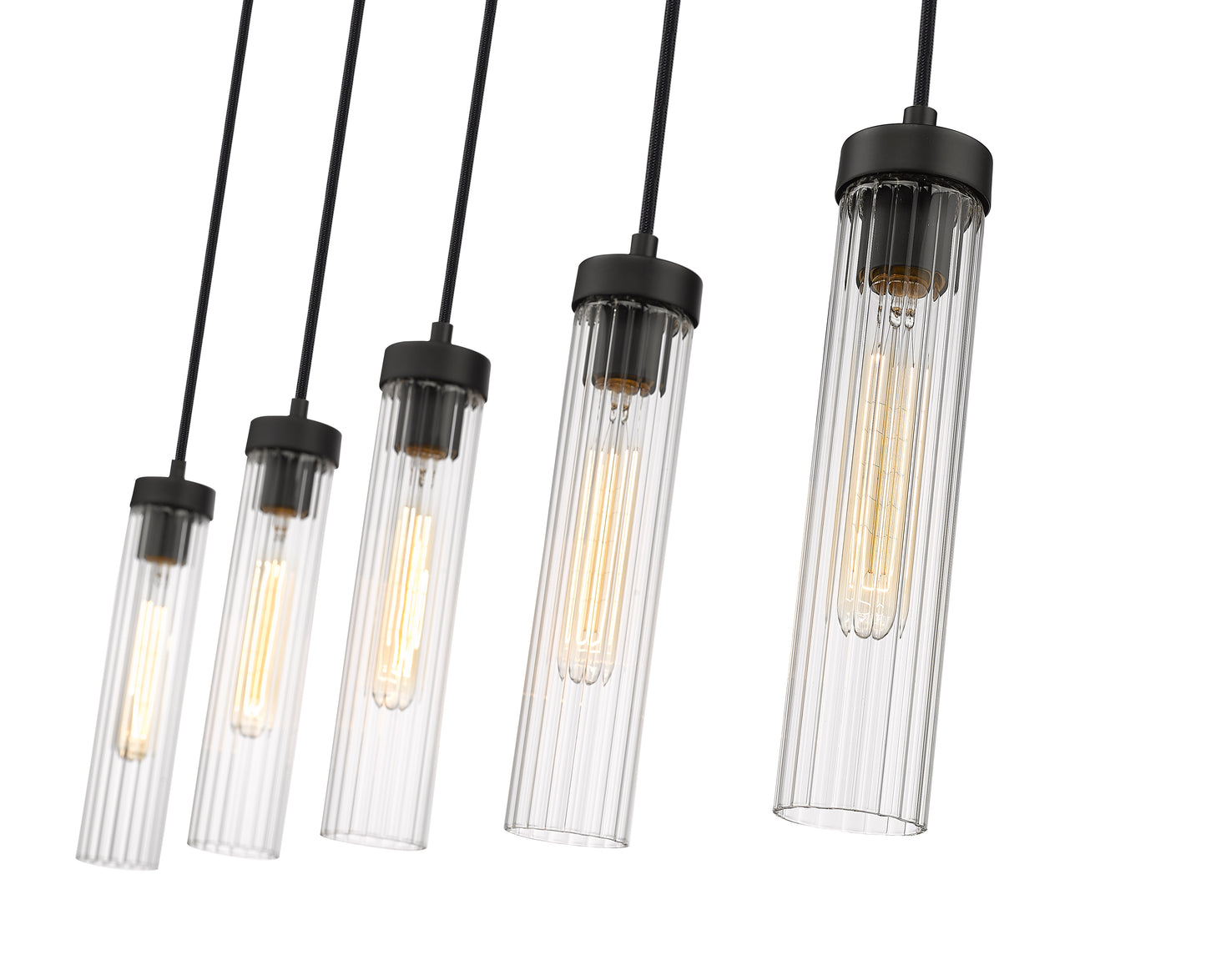 740P-5L-MB - Beau 5 Light Linear 42" Chandelier - Matte Black