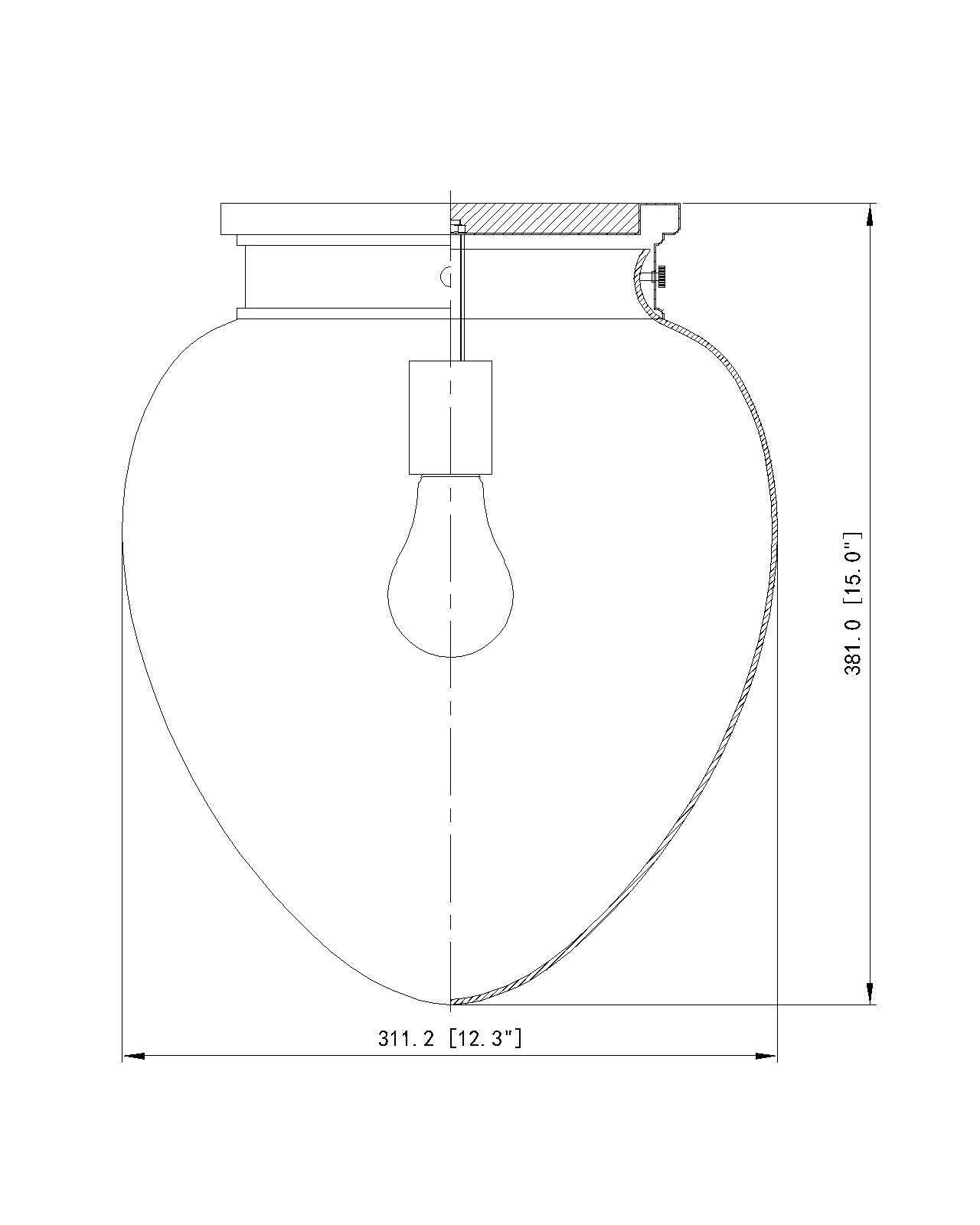 1945F12-MGLD - Gideon 1 Light Flush 12" Mount - Modern Gold