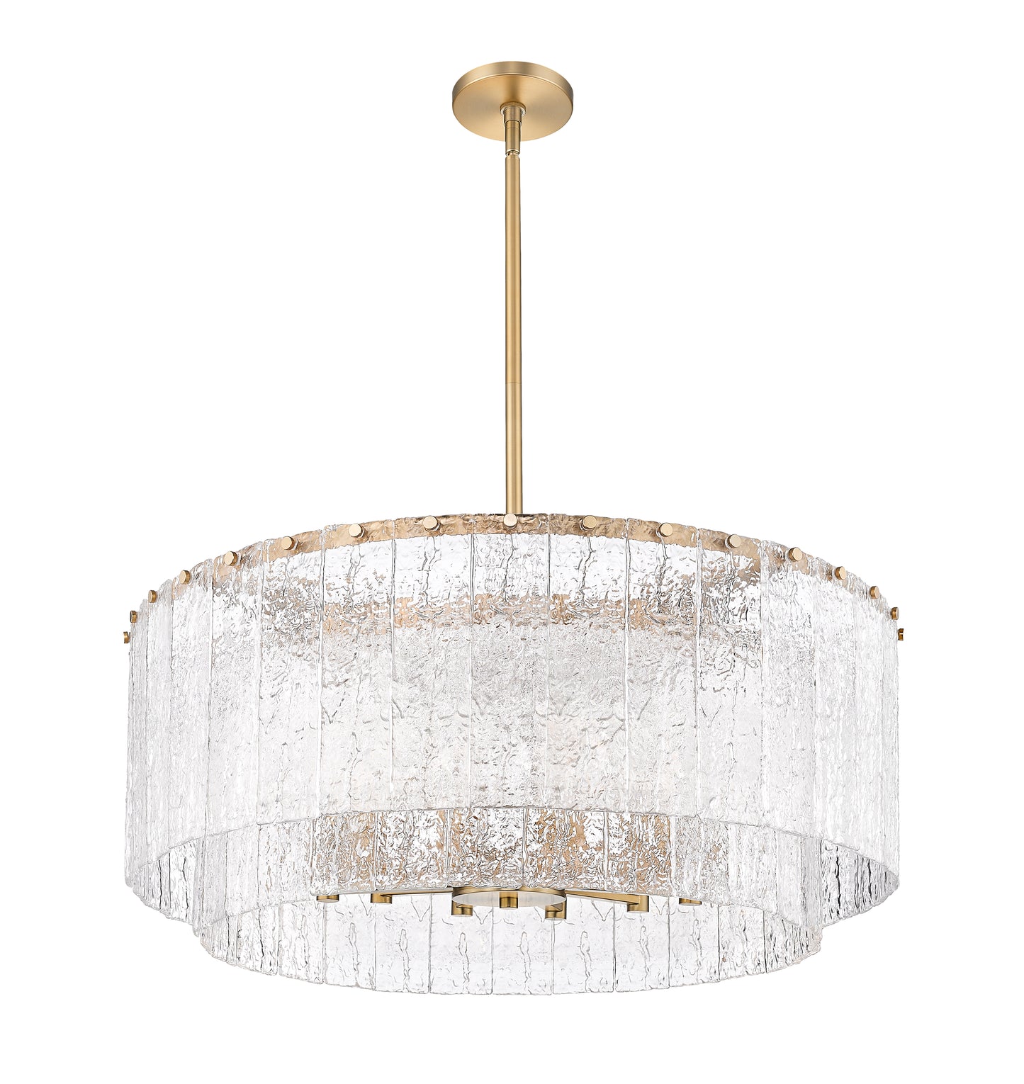 1943P32-2-MGLD - Glacier 12 Light 33" Pendant - Modern Gold