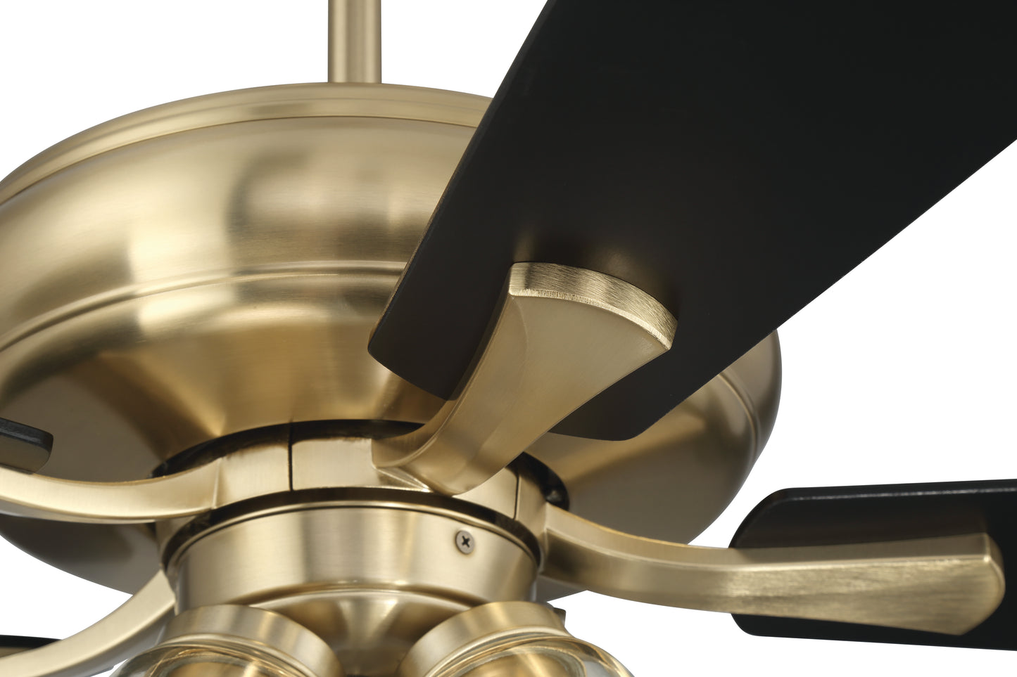 ECF104SB5-BWNFB - Eos Clear 4 Light 52" 5 Blade Ceiling Fan with Light Kit - Satin Brass