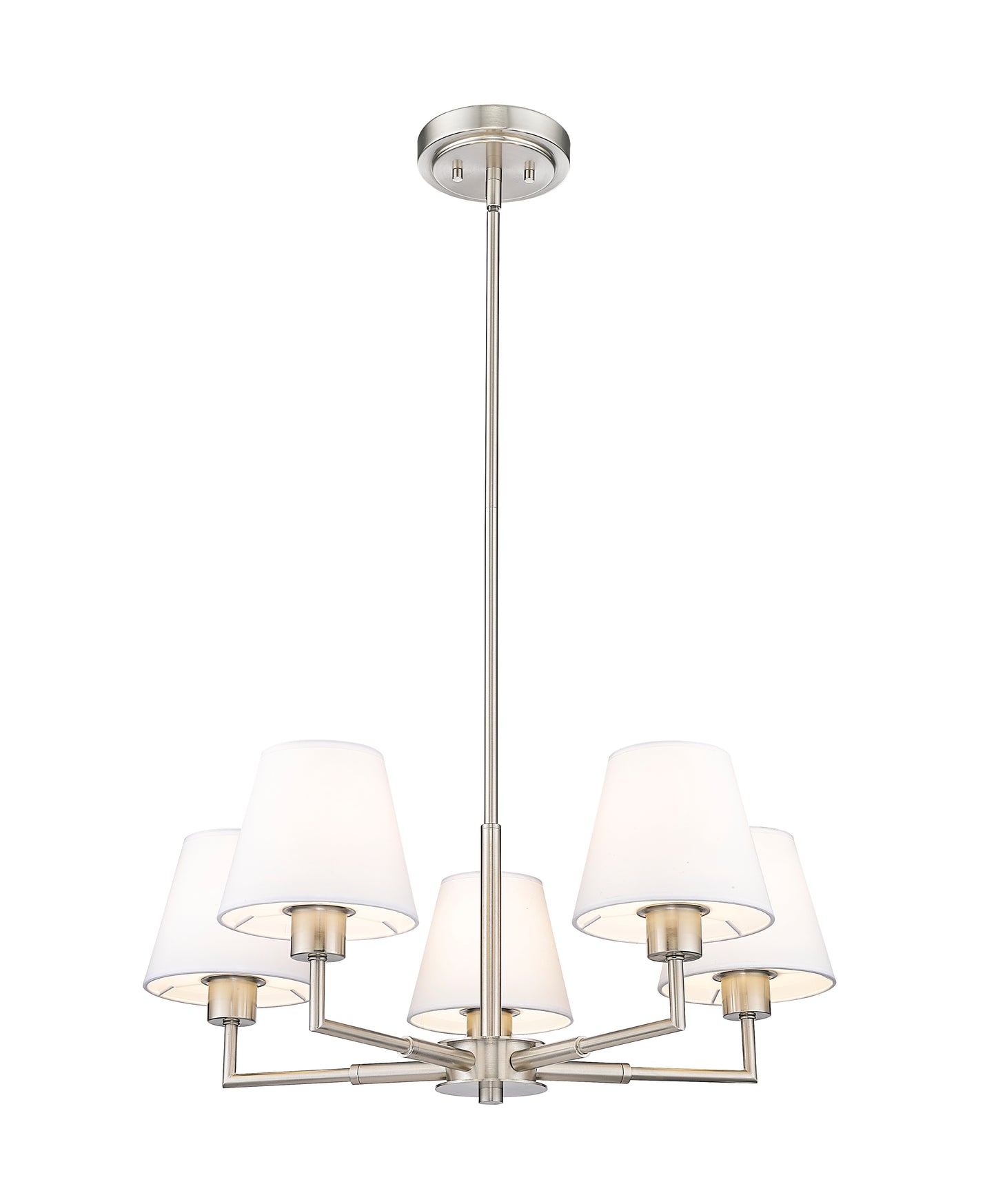 744-26R-BN - Leila 5 Light 26" Chandelier - Brushed Nickel