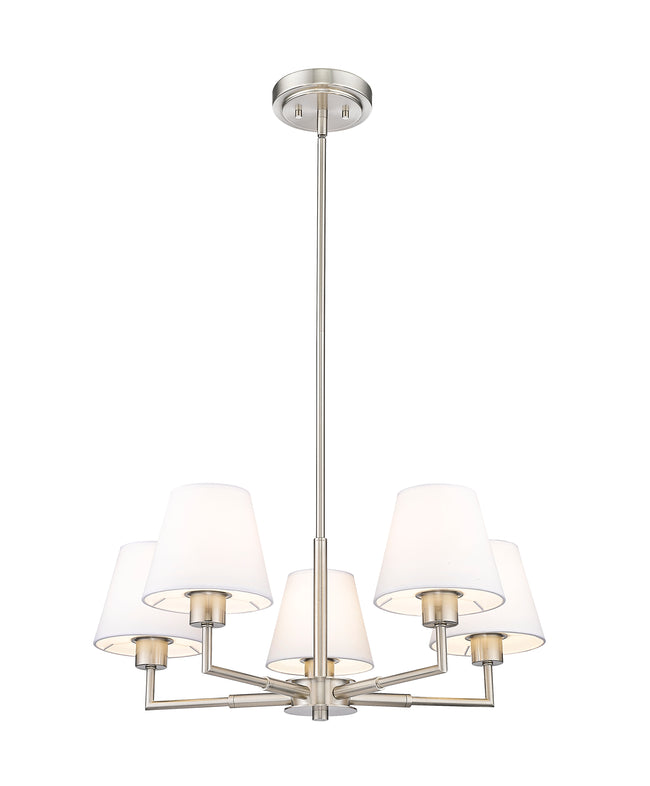 744-26R-BN - Leila 5 Light 26" Chandelier - Brushed Nickel