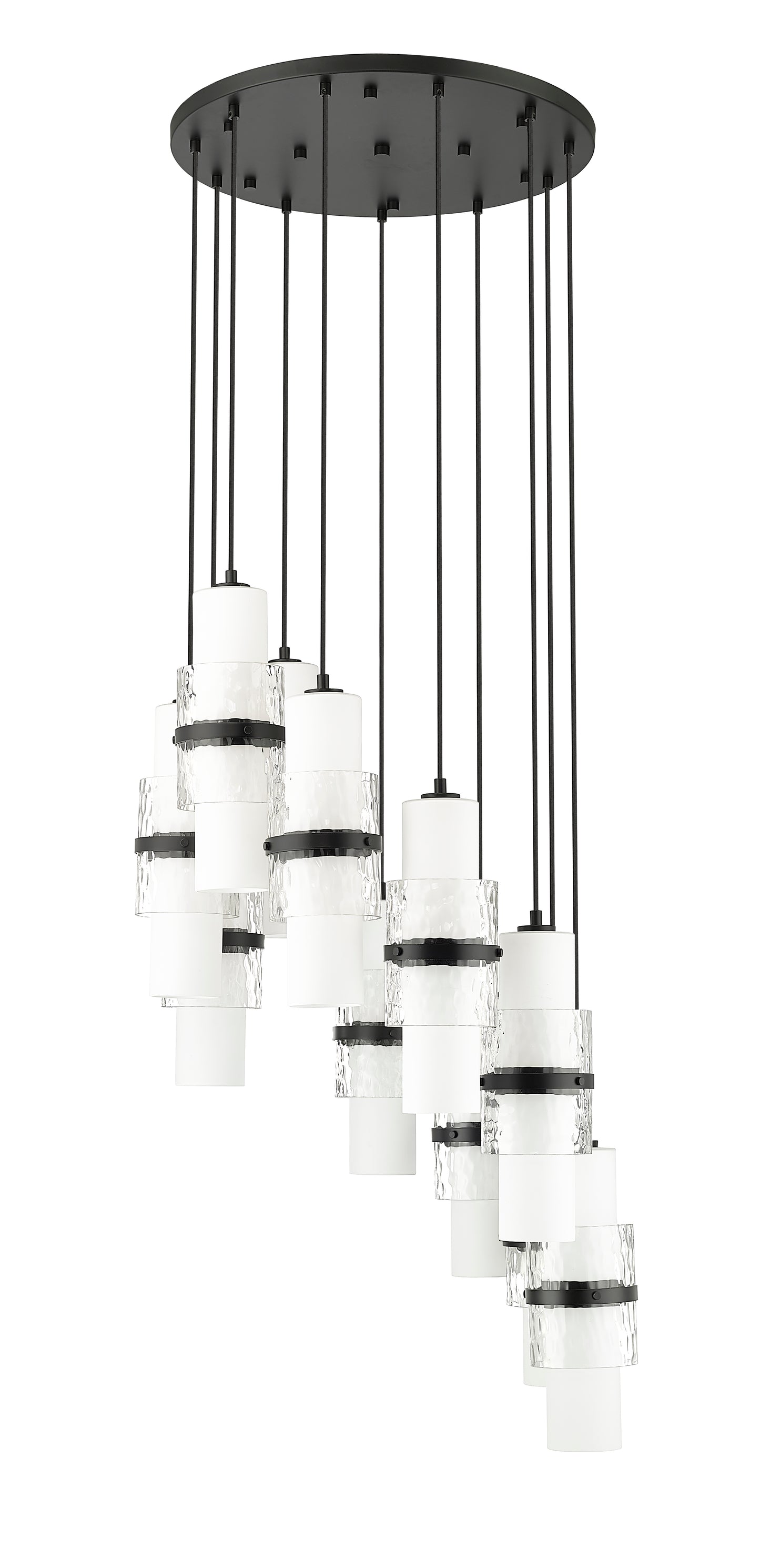 1946P-11R-MB - Cayden 11 Light 24" Chandelier - Matte Black
