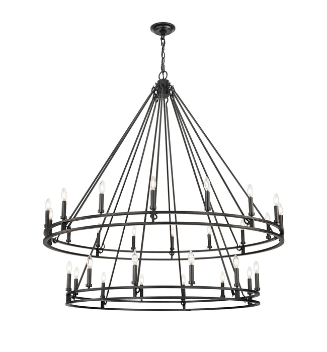 4005-28MB - Dennison 28 Light 60" Chandelier - Matte Black