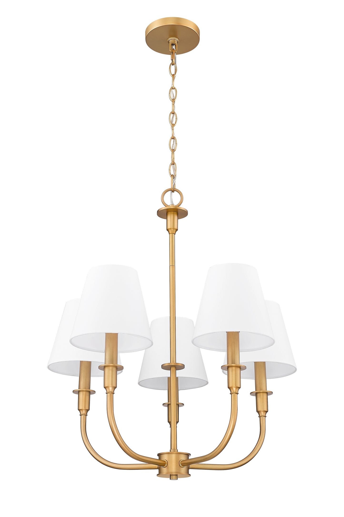 3049-18C-RB - Tova 5 Light 22" Chandelier - Rubbed Brass