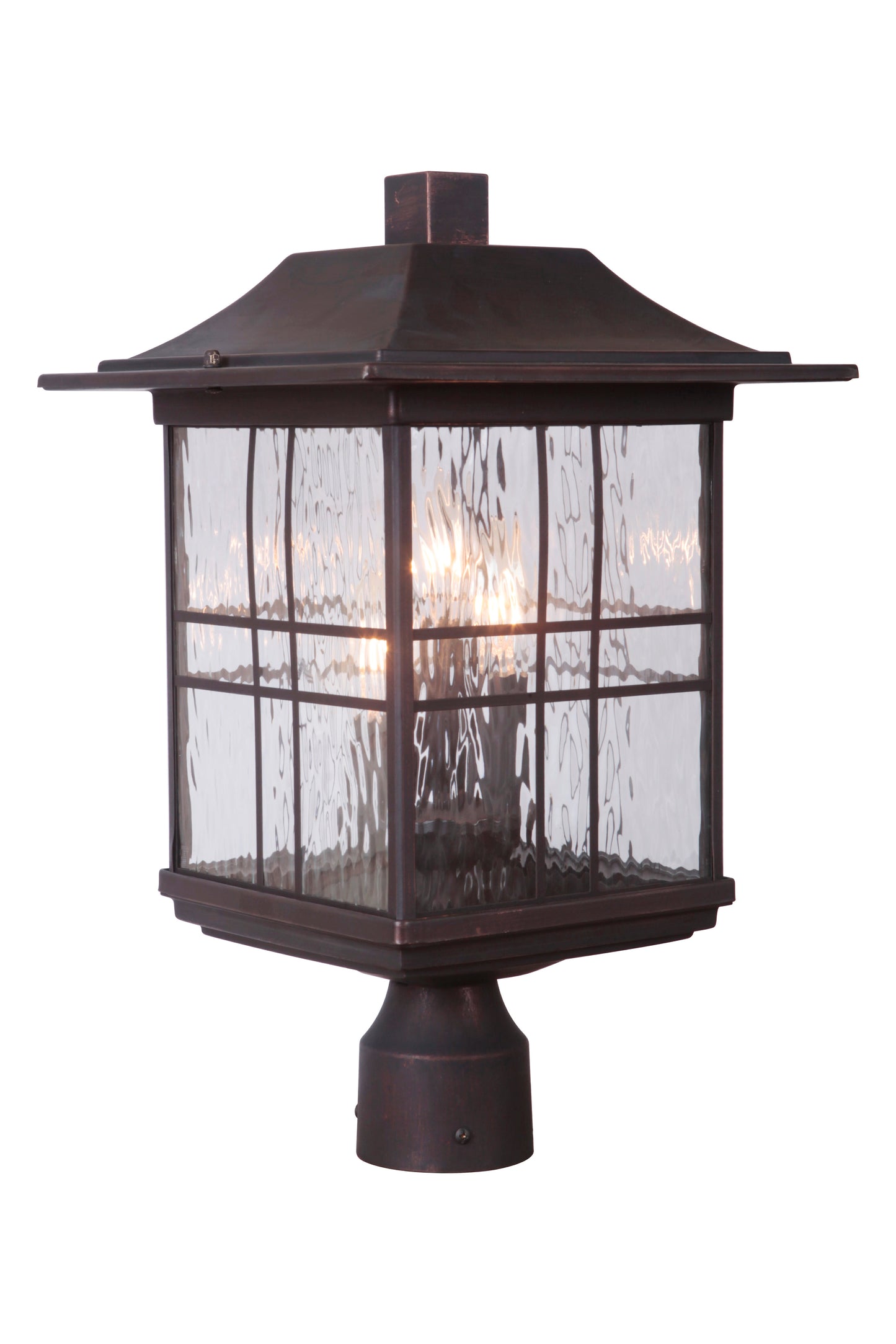 Z7825-ABZ - Dorset 3 Light 18" High Post Mount - Aged Bronze Brushed