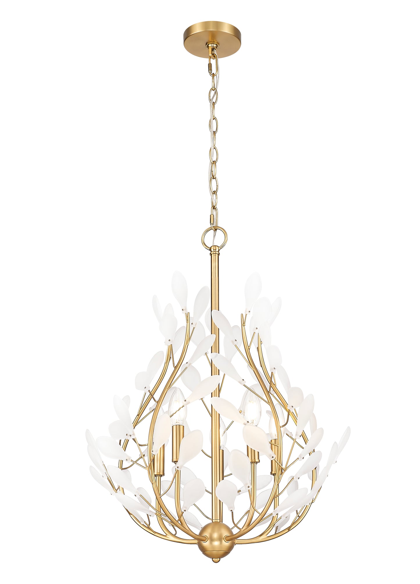 353-24MGLD - Claudine 5 Light 24" Chandelier - Modern Gold
