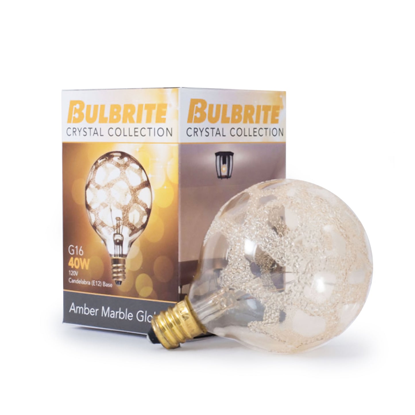 144026 - Dimmable Amber Marble G16.5 Incandescent Candelabra Light Bulb - 40 Watt - 6 Pack