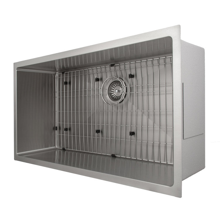 SRS-36 - 36" Meribel Undermount Single Bowl Stainless Steel Kitchen Sink with Bottom Grid