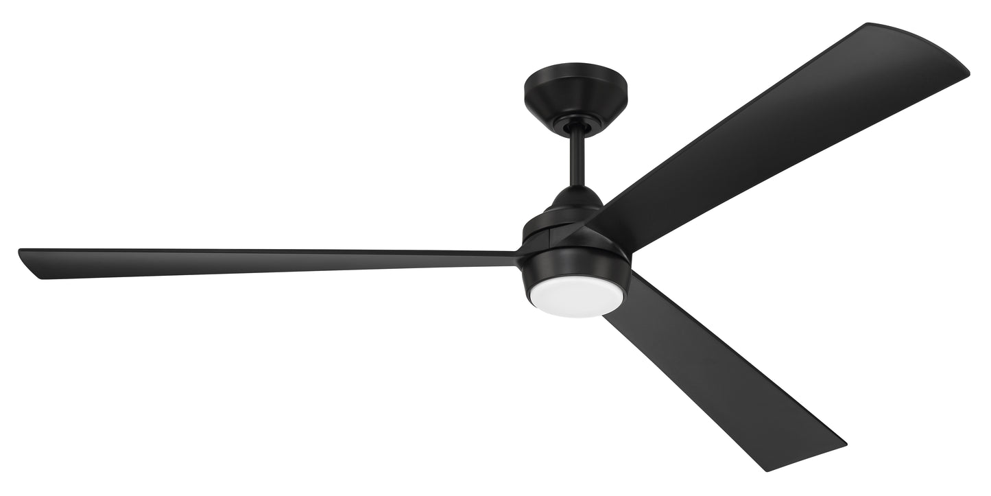STL60FB3-NWF - Sterling 60" 3 Blade Indoor Outdoor Ceiling Fan with Light Kit - Flat Black