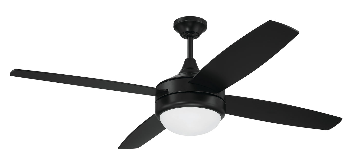 PHZ52FB4 - Phaze II 4- Blade 52" 4 Blade Ceiling Fan with Light Kit - Flat Black
