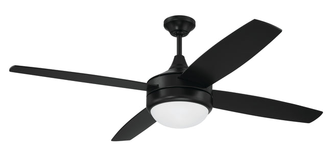 PHZ52FB4 - Phaze II 4- Blade 52" 4 Blade Ceiling Fan with Light Kit - Flat Black