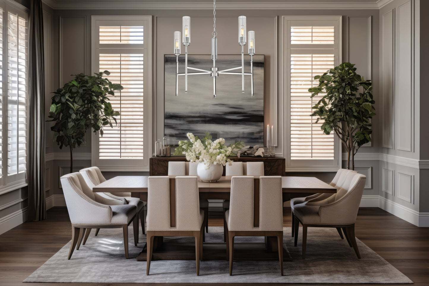 3047-5BN - Esme 5 Light 32" Chandelier - Brushed Nickel