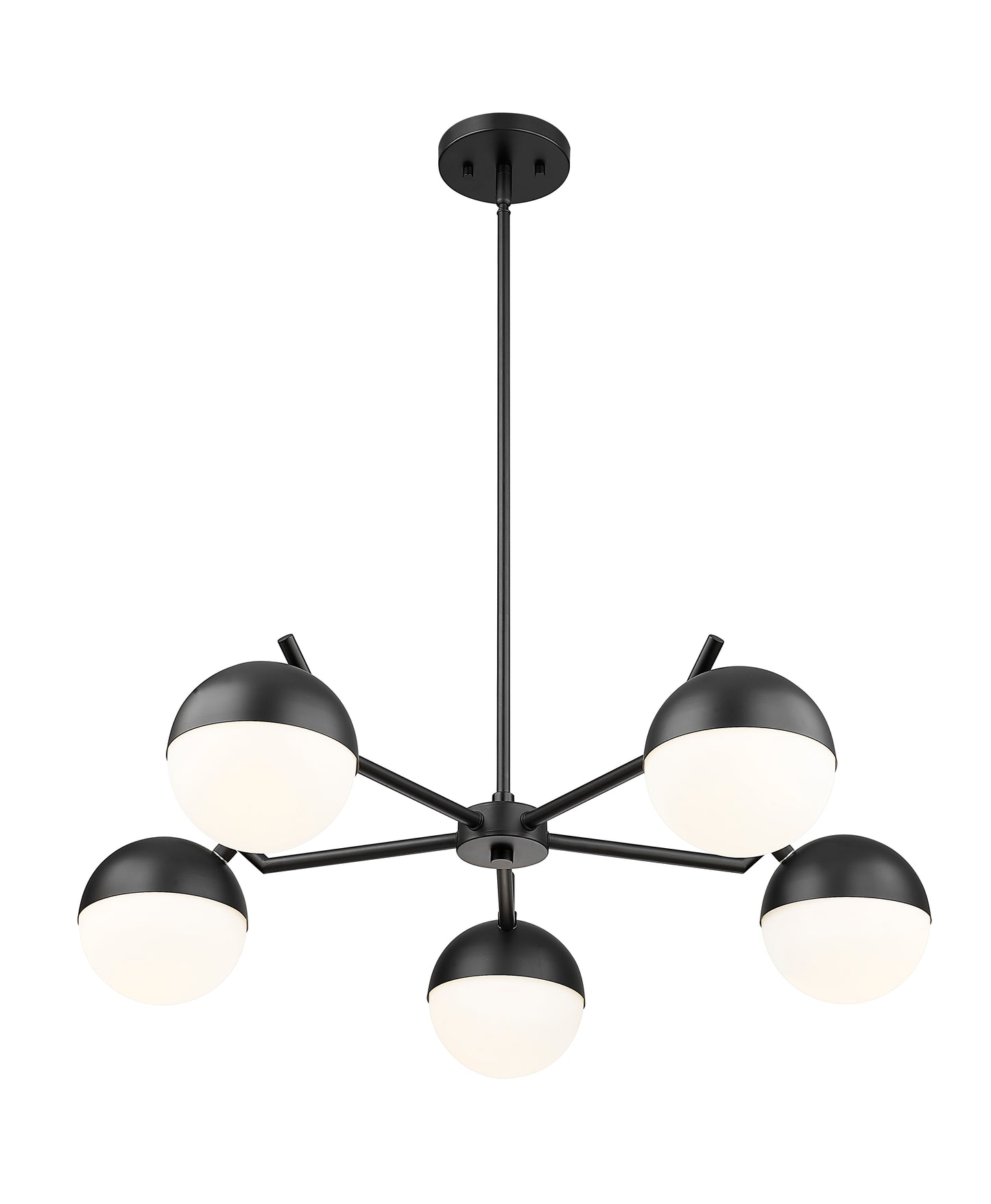 7517-5MB - Realm Sphere 5 Light 32" Chandelier - Matte Black
