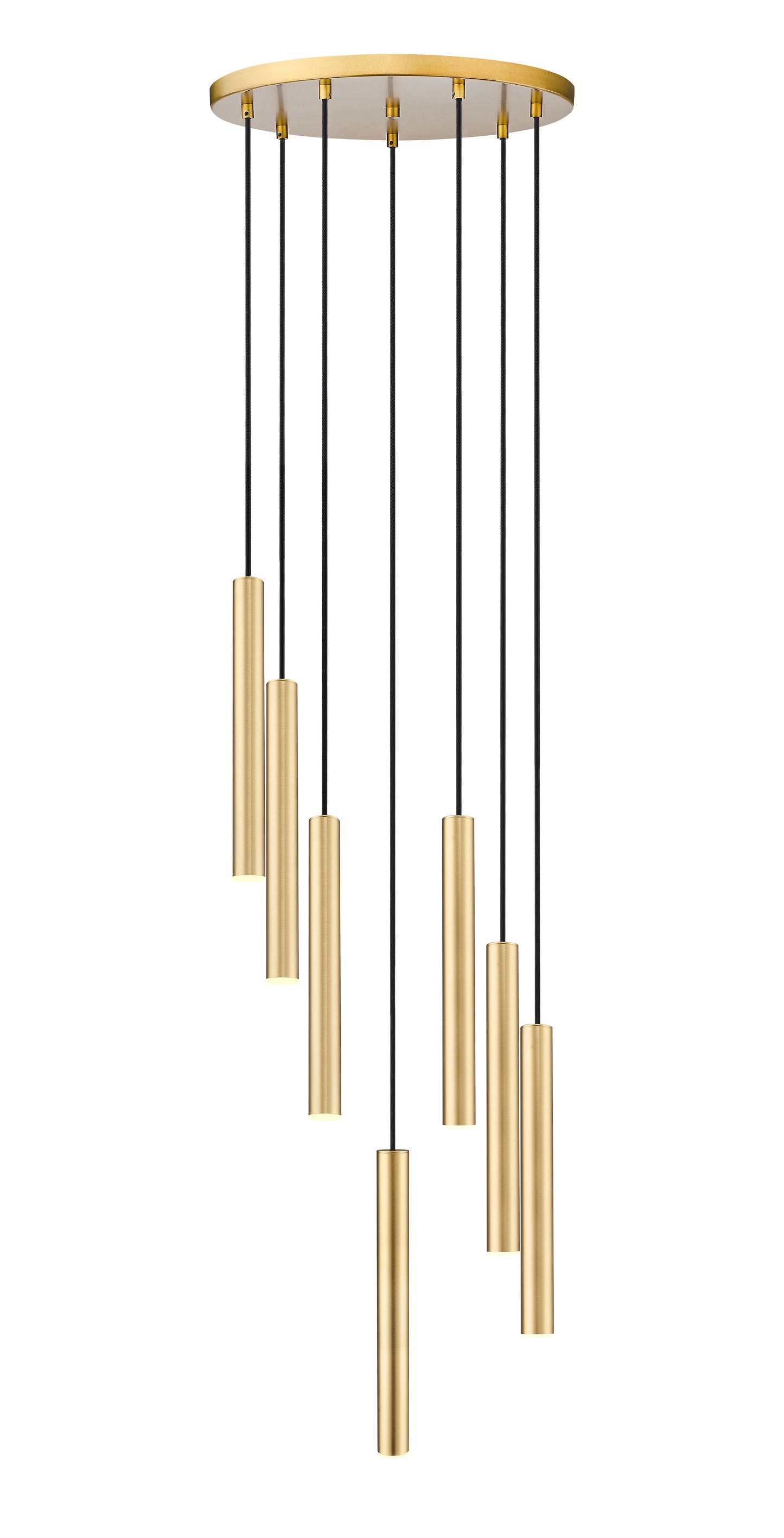 919MP12-7R-MGLD-LED - Forest 7 Light 18" Chandelier - Modern Gold