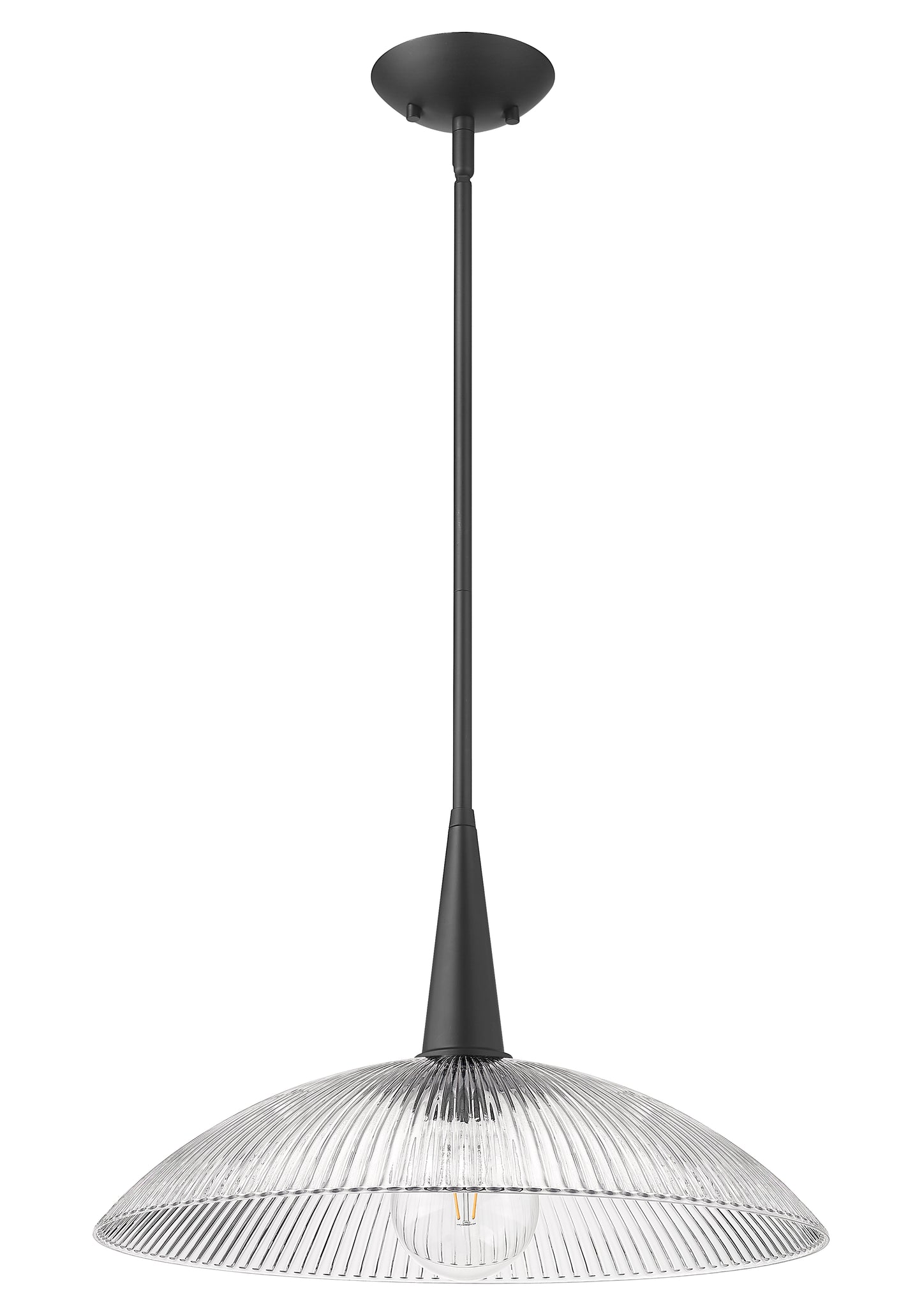 3051P18-MB - Lunelle 1 Light 18" Pendant - Matte Black