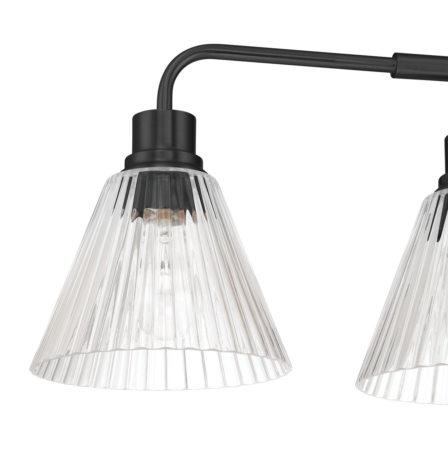 61104-FB - Pleated 4 Light 34" Wide Vanity Light - Flat Black