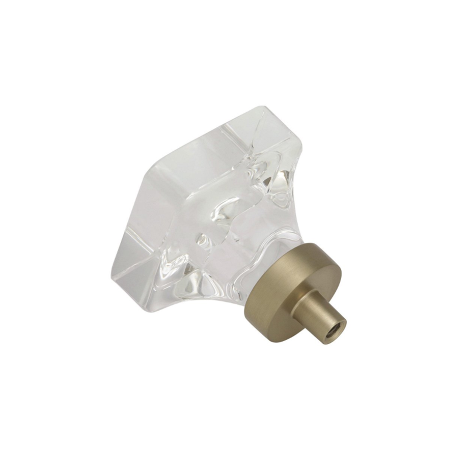 BP36653CBBZ-10PACK - Glacio 1 3/8" Square Cabinet Knob - Modern Clear/Golden Champagne