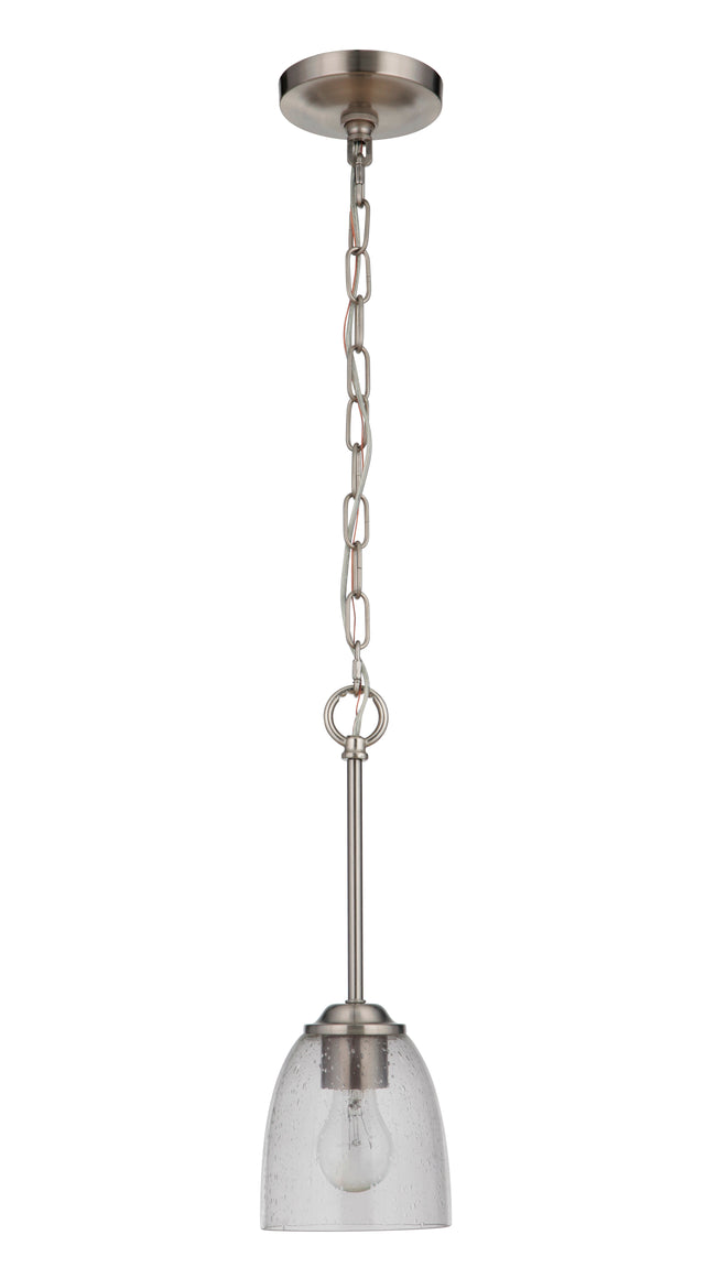 49991-BNK - Serene 1 Light 5.5" Wide Mini Pendant - Brushed Nickel