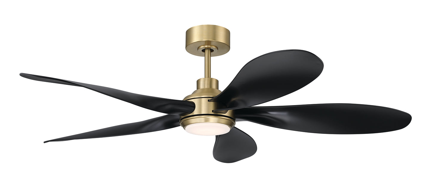 RSL52SBFB5 - Rosalie 52" 5-Blade Indoor ceiling Fan 52" 5 Blade Ceiling Fan with Light Kit - Satin Brass