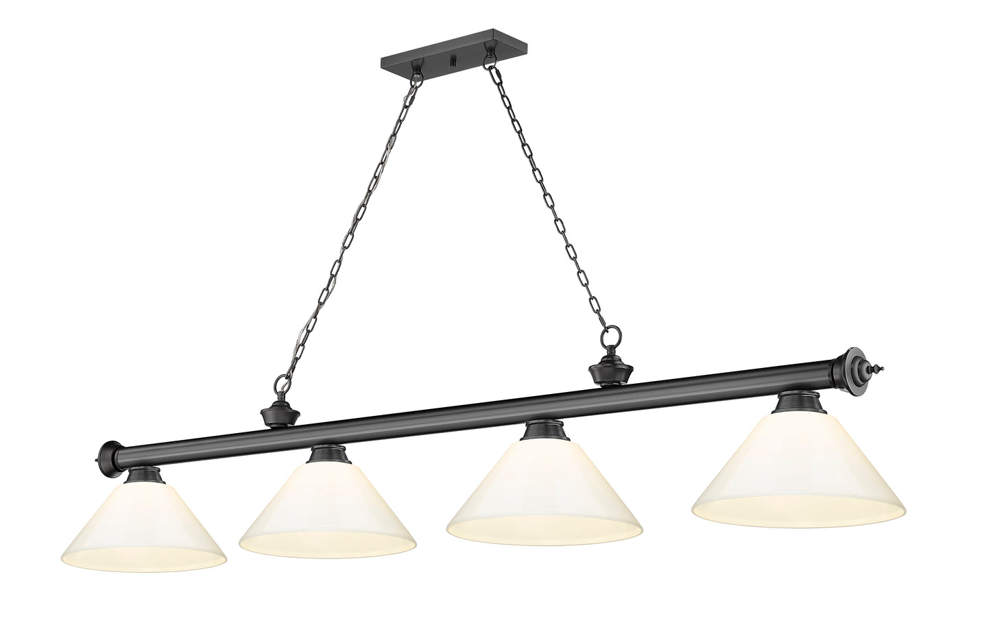 2306-4BP-PWH - Cordon 4 Light 81" Billiard - Bronze Plate