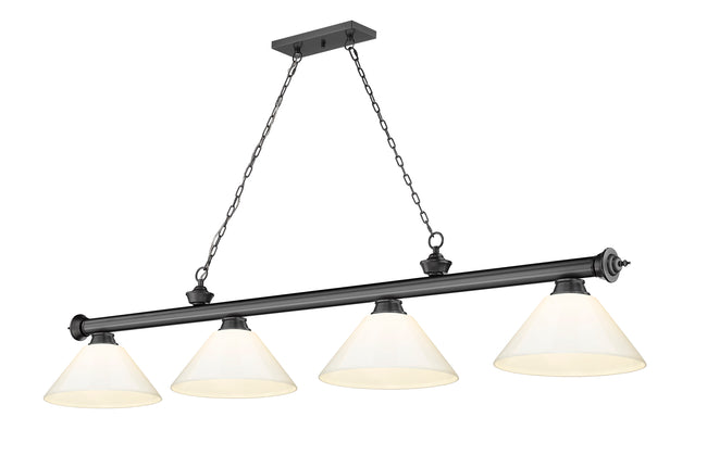 2306-4BP-PWH - Cordon 4 Light 81" Billiard - Bronze Plate