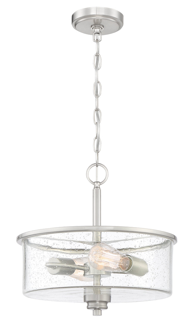 50552-BNK - Bolden 2 Light 15" High Semi Flush Mount - Brushed Nickel