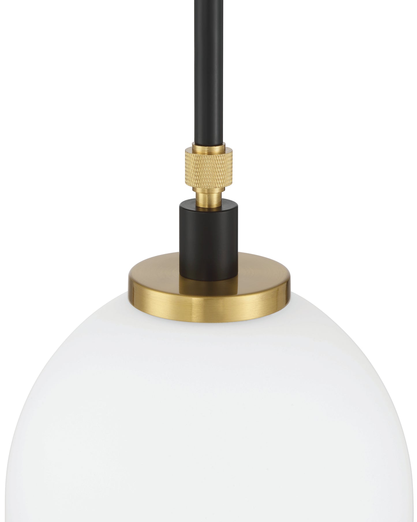60391-FBSB - Council 1 Light 7" Wide Pendant - Flat Black / Satin Brass