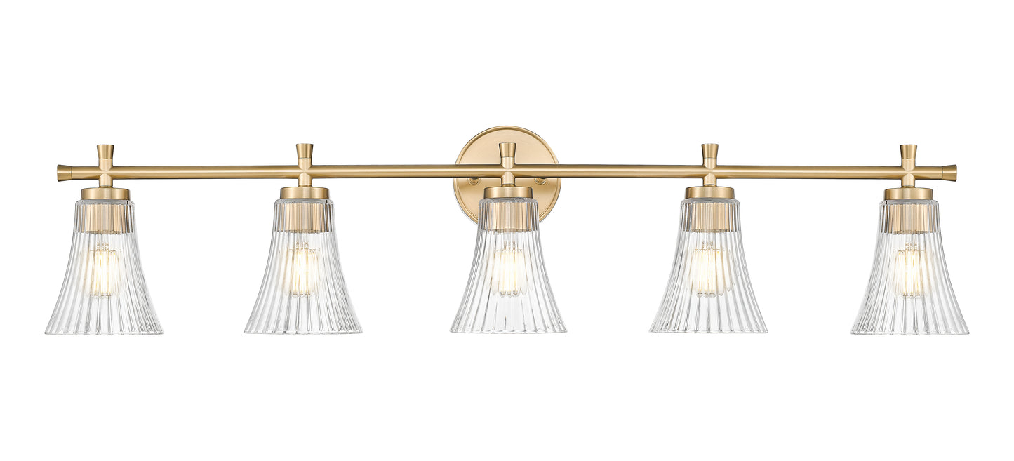 7519-5V-MGLD - Belle 5 Light 42" Vanity - Modern Gold