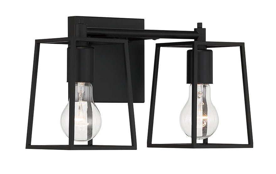 12113FB2 - Dunn 2 Light 13.25" Wide Vanity Light - Flat Black