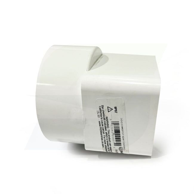 9P07 - PVC Downspout Adapter - 2" x 3" Downspout x 3" DWV/SCH40 Hub