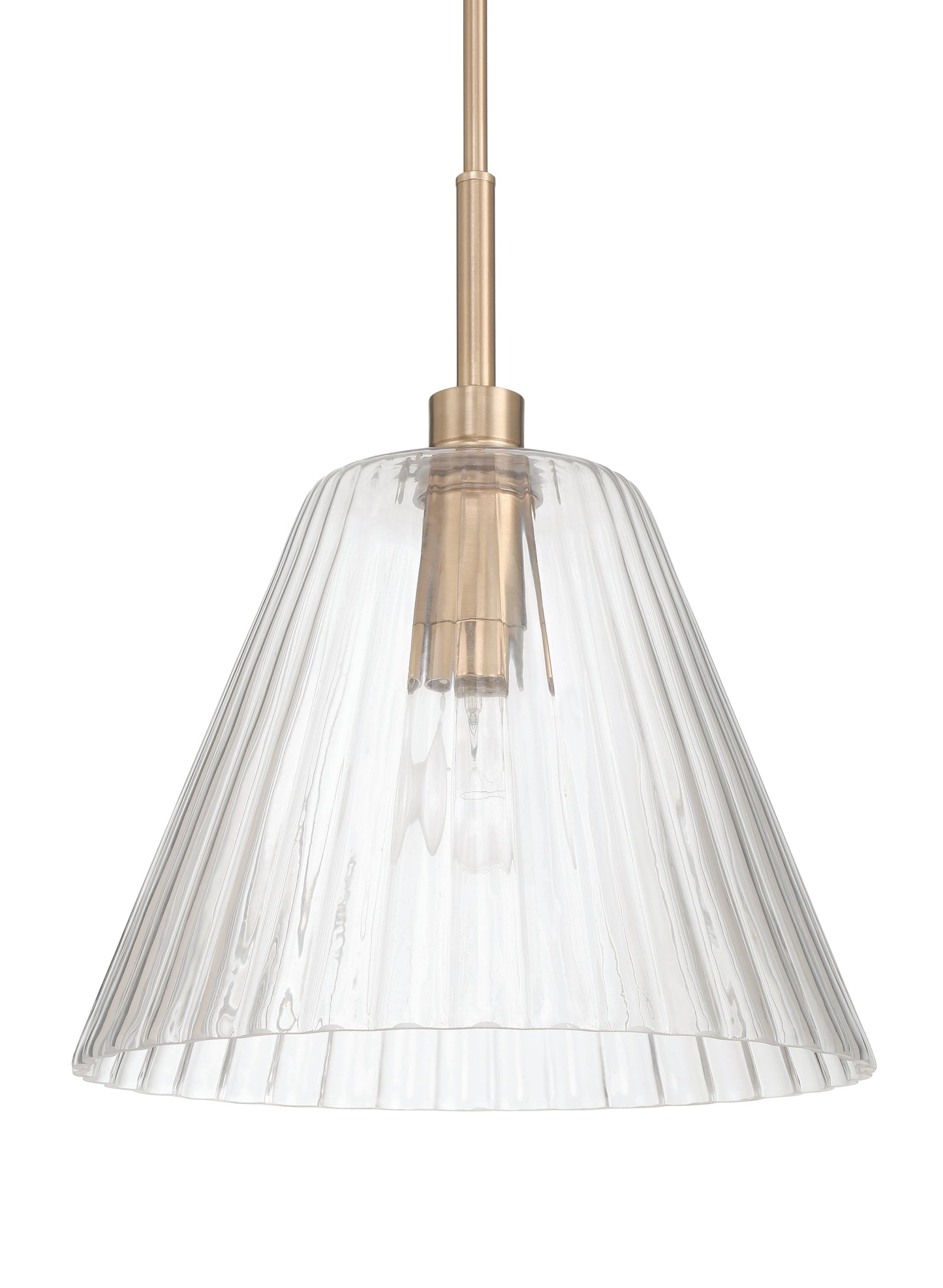 61192-CPZ - Pleated 1 Light 14" Wide Pendant - Premium Bronze