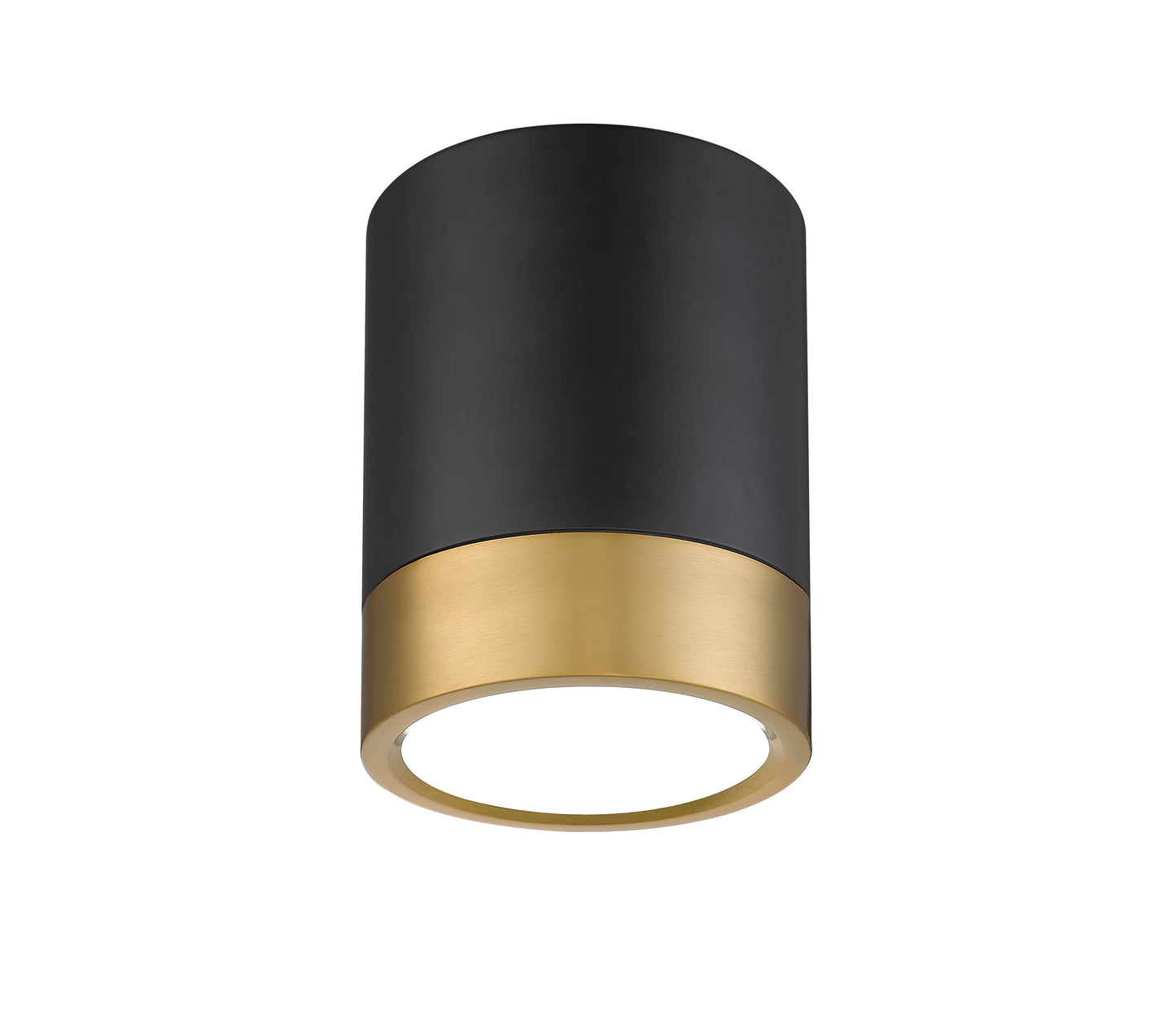 1006F6-MB-MGLD-LED - Algar 1 Light Flush 6" Mount - Matte Black / Modern Gold