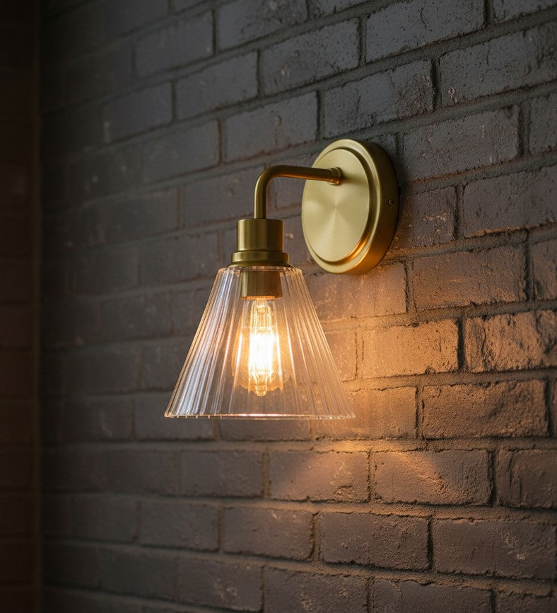 61101-CPZ - Pleated 1 Light 10.38" High Wall Sconce - Premium Bronze