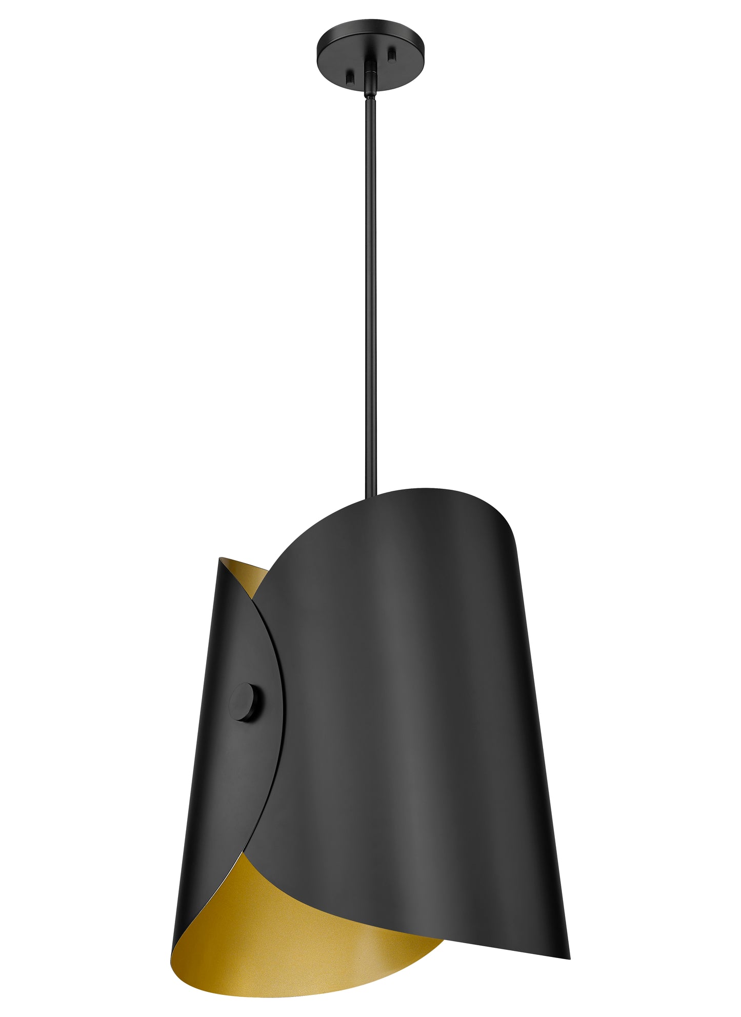 1951P18-MB - Salone 1 Light 14" Pendant - Matte Black
