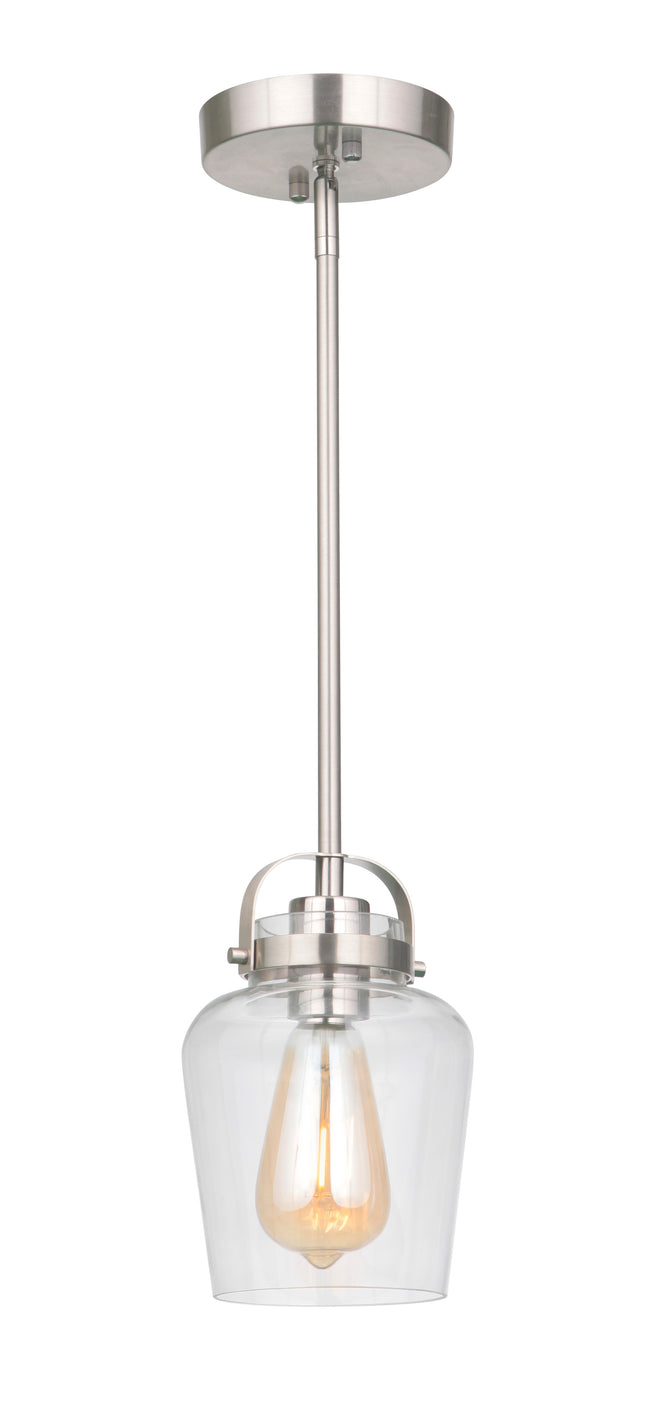 53591-BNK - Trystan 1 Light 5.5" Wide Mini Pendant - Brushed Nickel