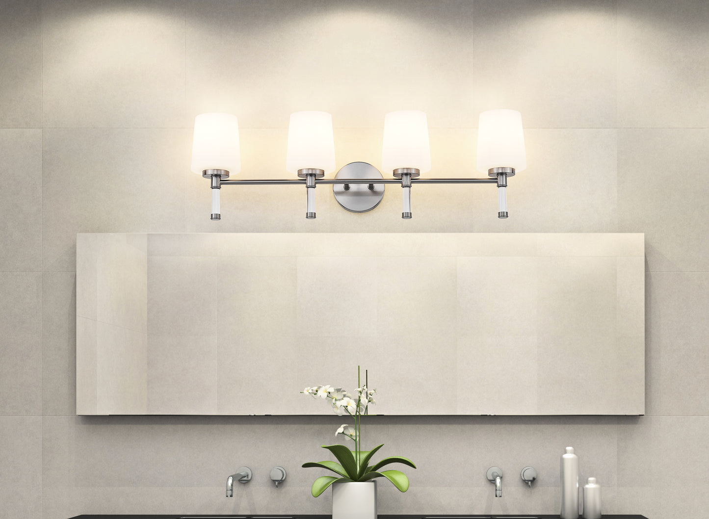 7700-4V-BN - Henri 4 Light 32" Vanity - Brushed Nickel
