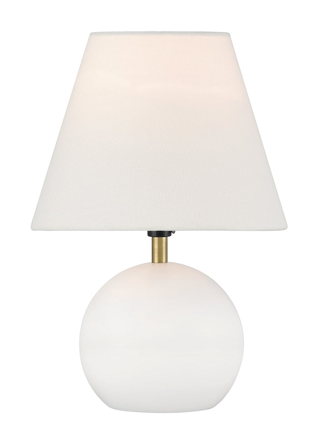 87012WSB-T - Olive 1 Light 11.57" High Table Lamp - White / Satin Brass