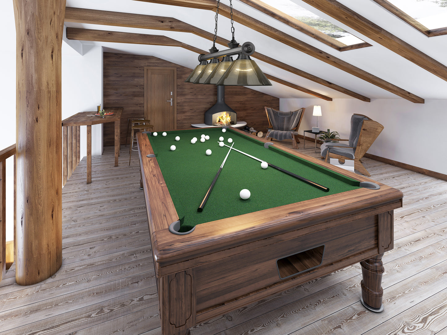 2306-4BP-ARS - Cordon 4 Light 81" Billiard - Bronze Plate