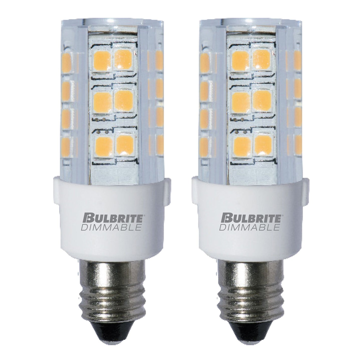 770581 - Dimmable Clear T6 LED Mini Candelabra Light Bulb - 4.5 Watt - 3000K - 2 Pack