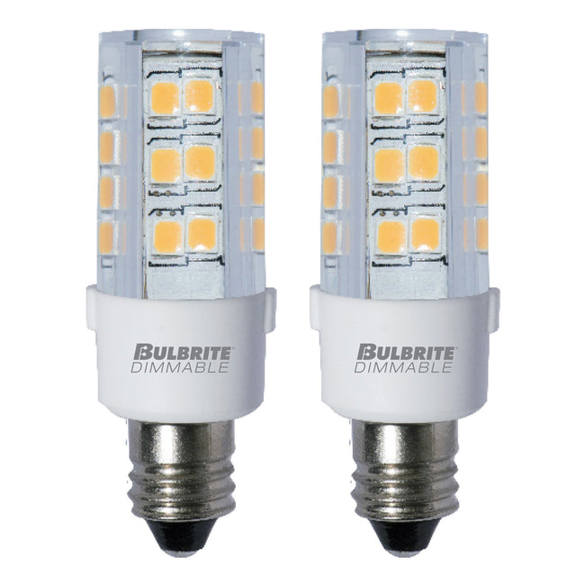 770581 - Dimmable Clear T6 LED Mini Candelabra Light Bulb - 4.5 Watt - 3000K - 2 Pack
