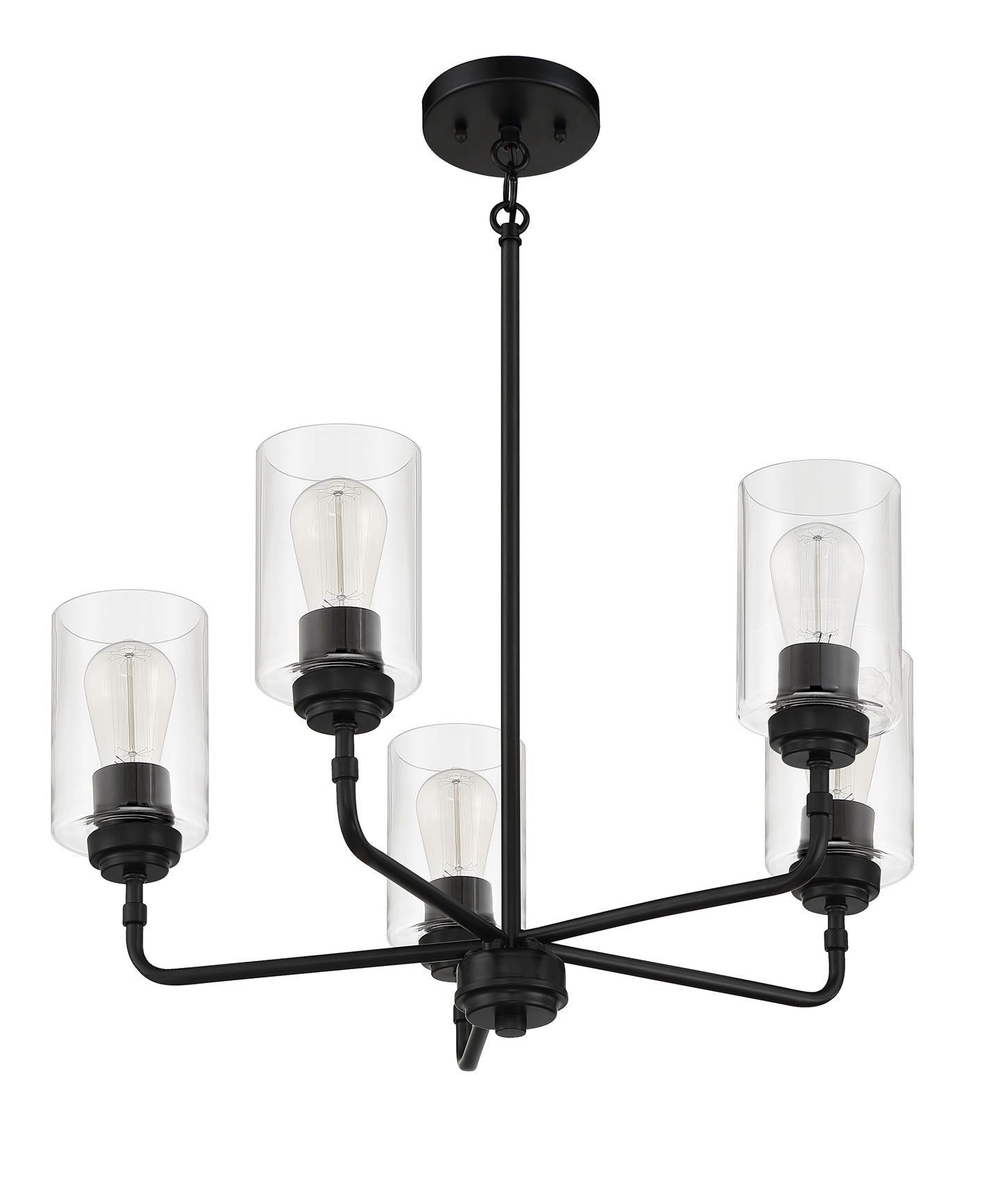 56025-FB - Stowe 5 Light 23" Wide Chandelier - Flat Black