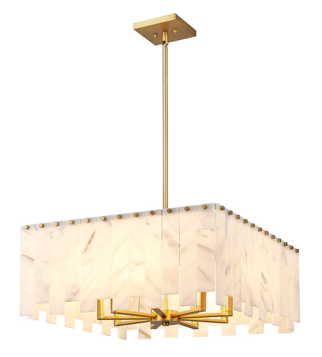 345P26-RB - Viviana 8 Light 26" Chandelier - Rubbed Brass