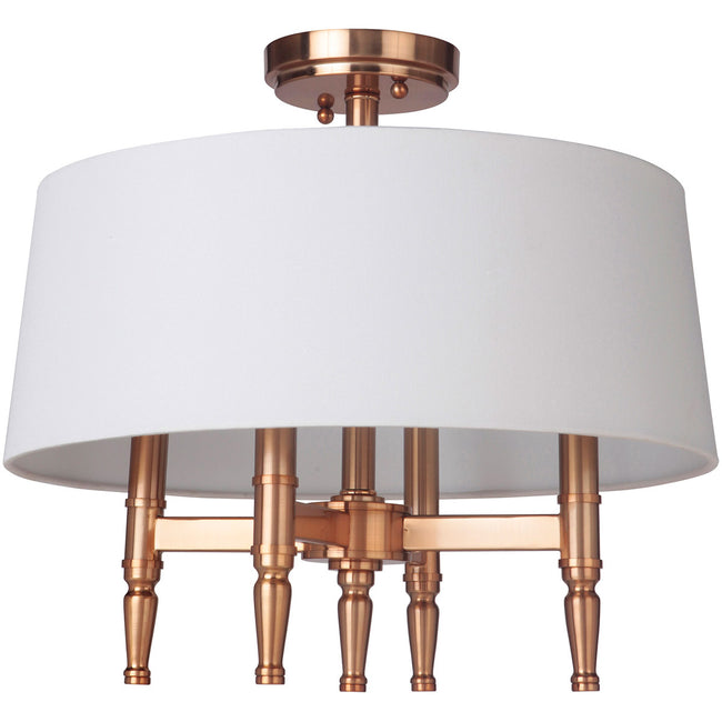 44654-SB - Ella 4 Light 18" Wide Semi Flush Mount - Satin Brass