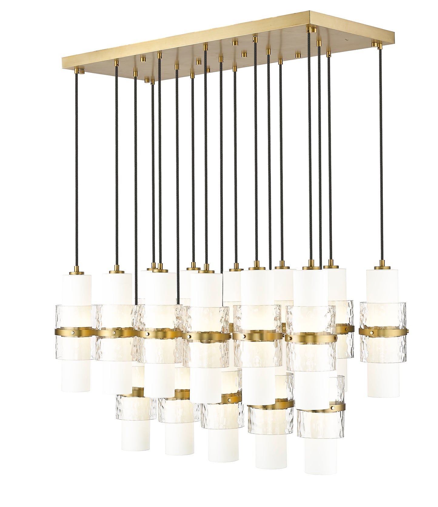 1946P-17L-MGLD - Cayden 17 Light Linear 42" Chandelier - Modern Gold