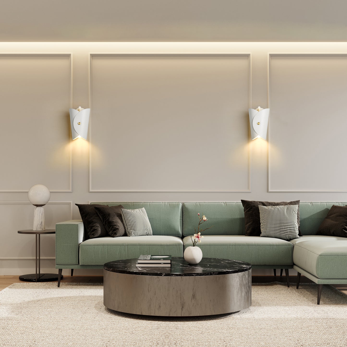 1951-1S-MW - Salone 1 Light Wall 12" Sconce - Matte White